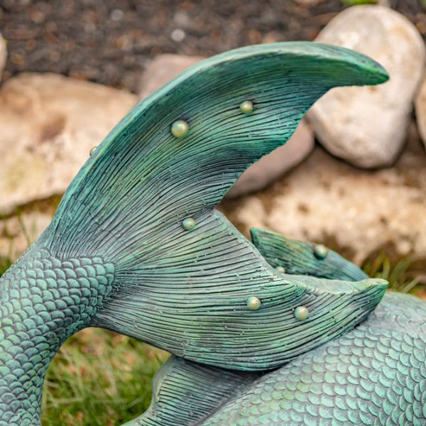 Metal Mermaid Garden Statue Figurines | Ocean Beach Theme Decor