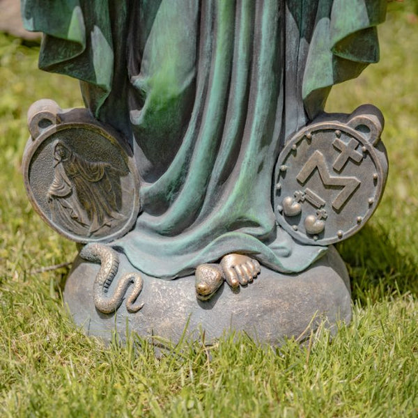 Virgin Mary Christian Catholic Garden Statue Figurine Open Arms | 3 Ft Tall Metal