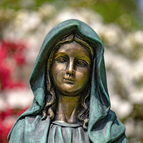 Virgin Mary Christian Catholic Garden Statue Figurine Open Arms | 3 Ft Tall Metal