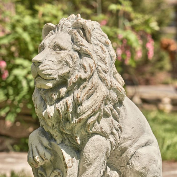 Set of 2 Lion Sentry Door Guard Statues