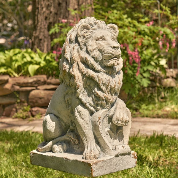 Set of 2 Lion Sentry Door Guard Statues