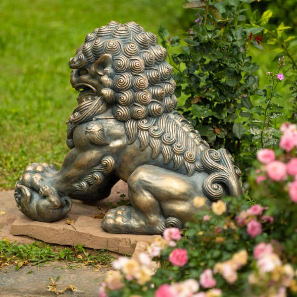 Set of 2 Lion Sentry Door Guard Statues