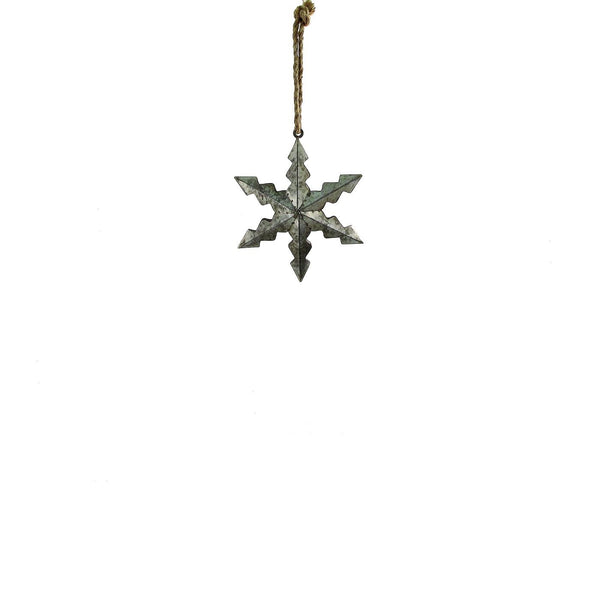 Set of 6 Hanging Galvanized Stars, Snowflakes, Christmas Bells