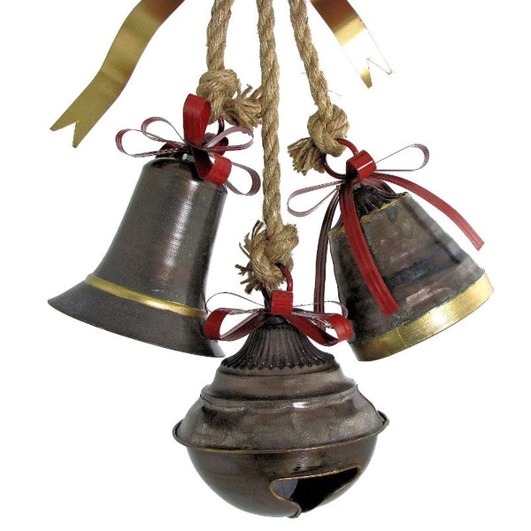 Set of 6 Hanging Galvanized Stars, Snowflakes, Christmas Bells