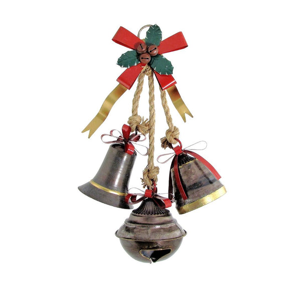 Set of 6 Hanging Galvanized Stars, Snowflakes, Christmas Bells