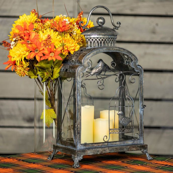 Candle Holder Lanterns Detailed Ornate Iron | Gold Silver White