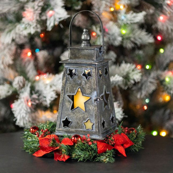 Candle Holder Lanterns Detailed Ornate Iron | Gold Silver White
