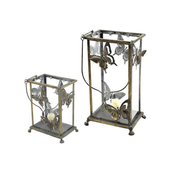 Candle Holder Lanterns Detailed Ornate Iron | Gold Silver White