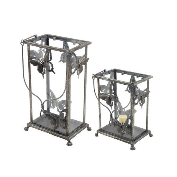 Candle Holder Lanterns Detailed Ornate Iron | Gold Silver White