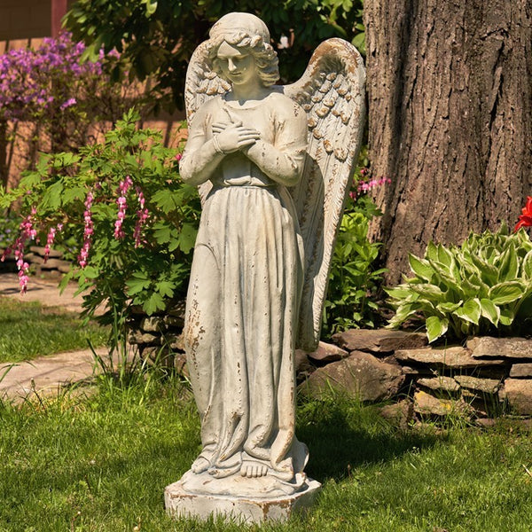 Tall Magnesium Angel Statues in Antique Bronze and Grey | 8 Designs!