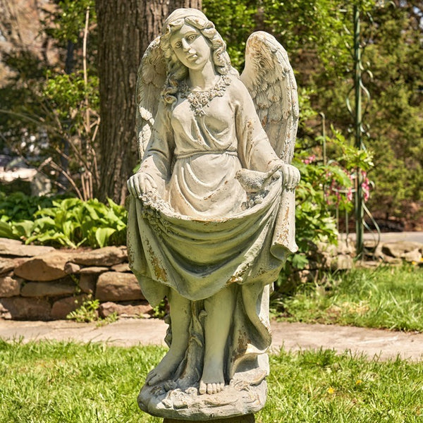 Tall Magnesium Angel Statues in Antique Bronze and Grey | 8 Designs!