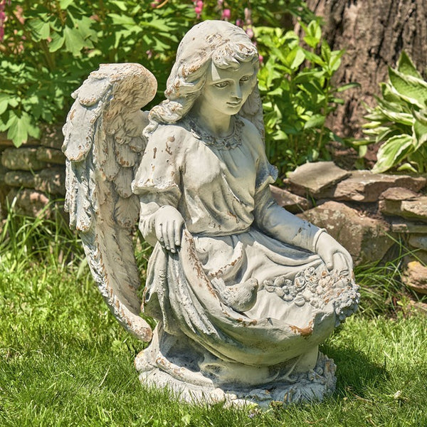 Tall Magnesium Angel Statues in Antique Bronze and Grey | 8 Designs!