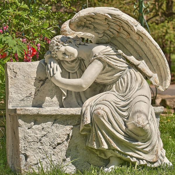 Tall Magnesium Angel Statues in Antique Bronze and Grey | 8 Designs!