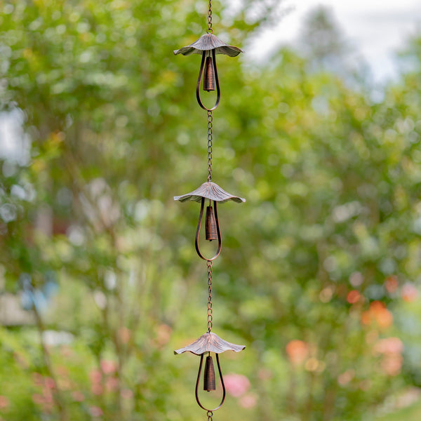 6 ft Long Bronze Iron Hanging Rain Chains | Choose from 12 Designs!