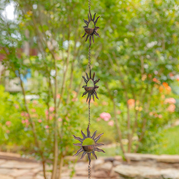 6 ft Long Bronze Iron Hanging Rain Chains | Choose from 12 Designs!