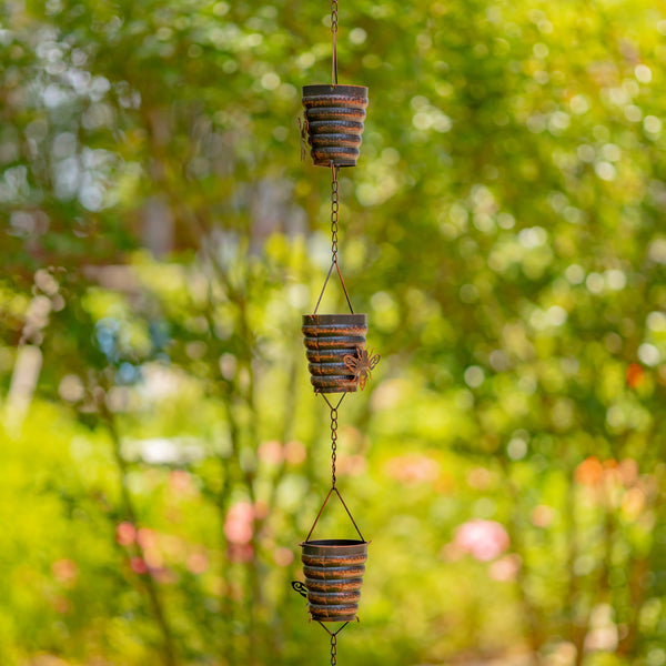 6 ft Long Bronze Iron Hanging Rain Chains | Choose from 12 Designs!