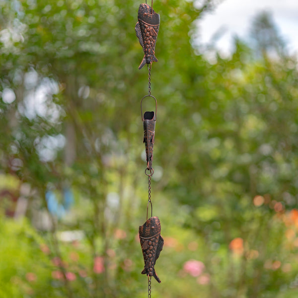 6 ft Long Bronze Iron Hanging Rain Chains | Choose from 12 Designs!