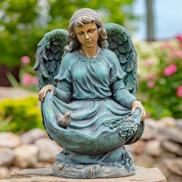 Tall Magnesium Angel Statues in Antique Bronze and Grey | 8 Designs!