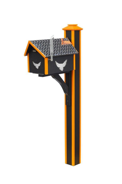 Mailbox Poly HDPE Sleeve for 4x4 Wood Post with Mounting Bracket