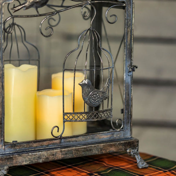 Candle Holder Lanterns Detailed Ornate Iron | Gold Silver White