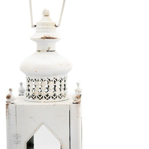 Candle Holder Lanterns Detailed Ornate Iron | Gold Silver White