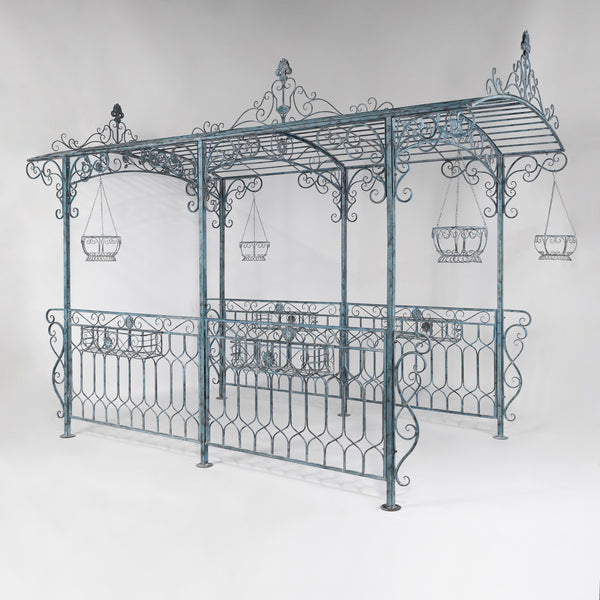 Long Metal Gazebo Arch Walkway with Planters