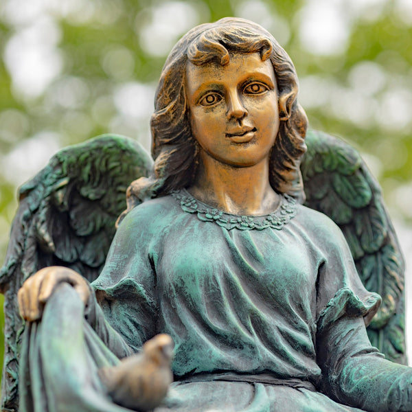 Tall Magnesium Angel Statues in Antique Bronze and Grey | 8 Designs!