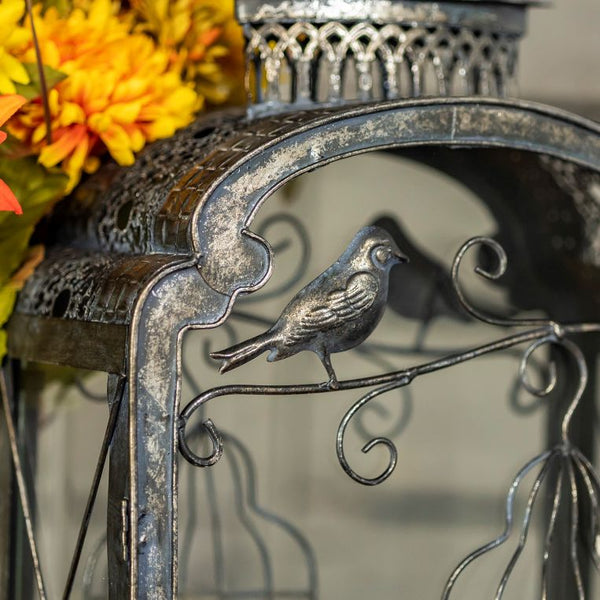 Candle Holder Lanterns Detailed Ornate Iron | Gold Silver White
