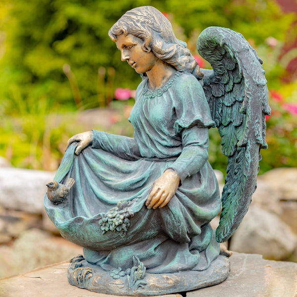 Tall Magnesium Angel Statues in Antique Bronze and Grey | 8 Designs!