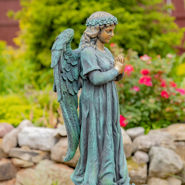 Tall Magnesium Angel Statues in Antique Bronze and Grey | 8 Designs!