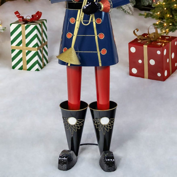 Christmas Nutcracker Holding Drum Trumpet Metal Porch Patio Xmas Decor