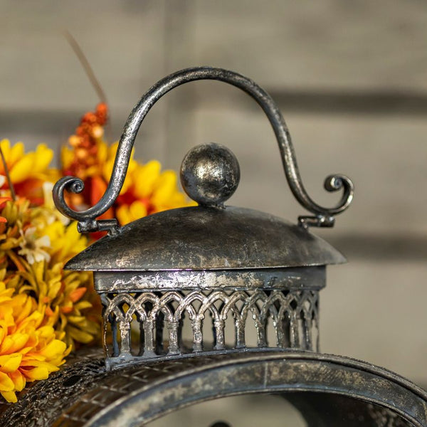 Candle Holder Lanterns Detailed Ornate Iron | Gold Silver White