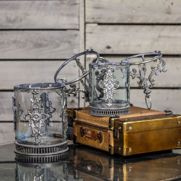 Candle Holder Lanterns Detailed Ornate Iron | Gold Silver White