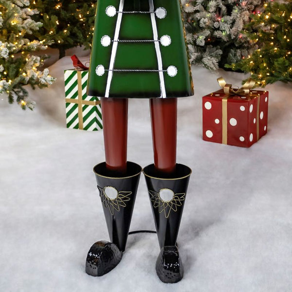 Christmas Nutcracker Holding Drum Trumpet Metal Porch Patio Xmas Decor