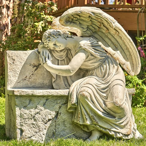 Tall Magnesium Angel Statues in Antique Bronze and Grey | 8 Designs!