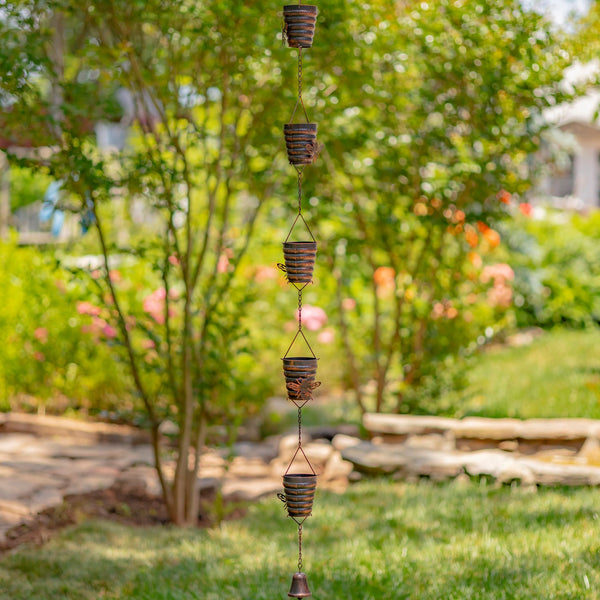 6 ft Long Bronze Iron Hanging Rain Chains | Choose from 12 Designs!
