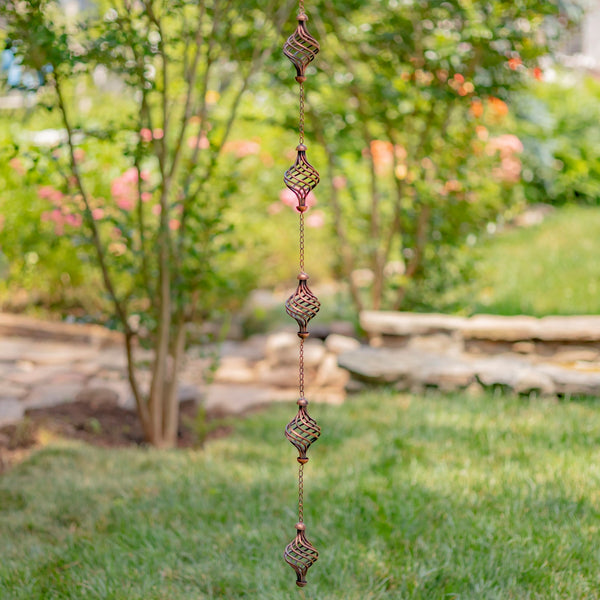 6 ft Long Bronze Iron Hanging Rain Chains | Choose from 12 Designs!