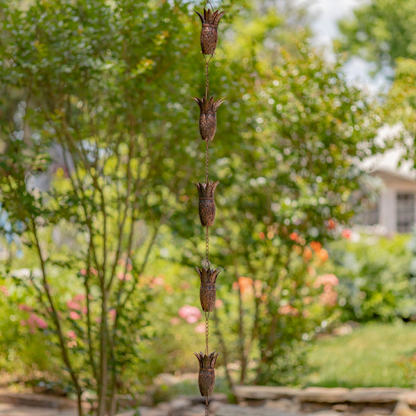 6 ft Long Bronze Iron Hanging Rain Chains | Choose from 12 Designs!