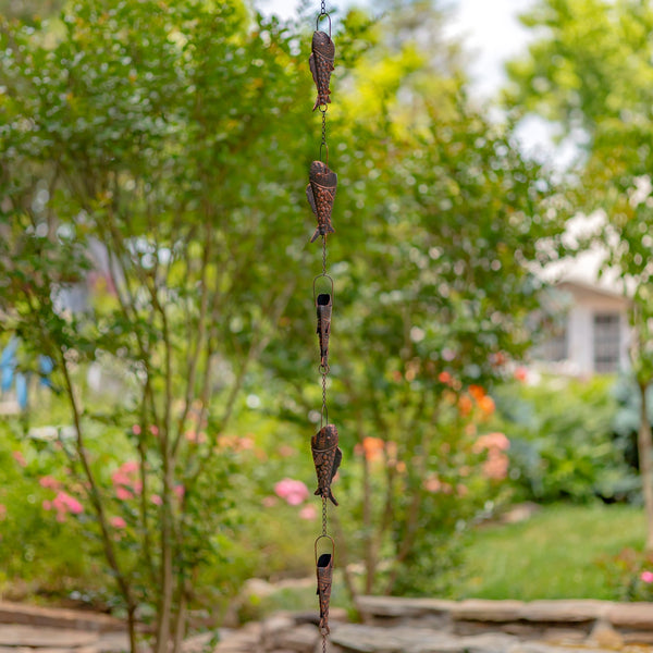 6 ft Long Bronze Iron Hanging Rain Chains | Choose from 12 Designs!
