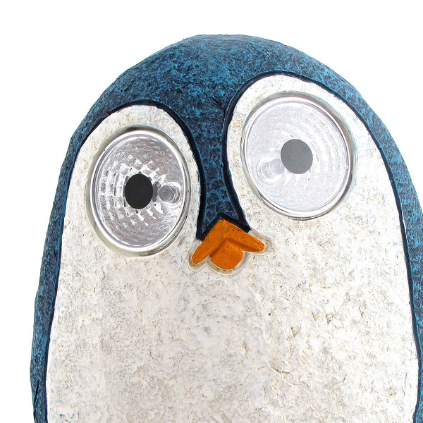 Set of 3 Solar "Rock" Penguins with Light Up Eyes