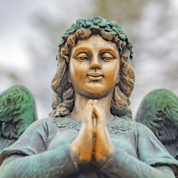 Tall Magnesium Angel Statues in Antique Bronze and Grey | 8 Designs!