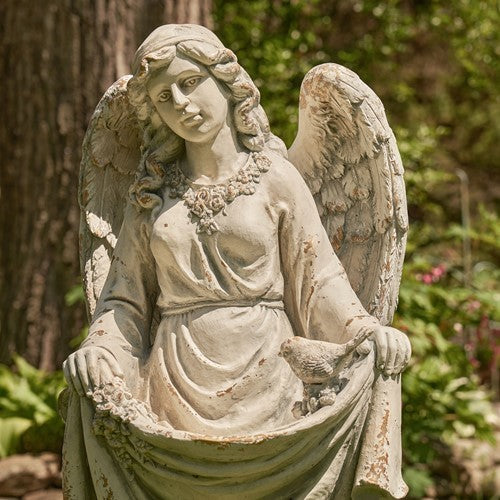 Tall Magnesium Angel Statues in Antique Bronze and Grey | 8 Designs!