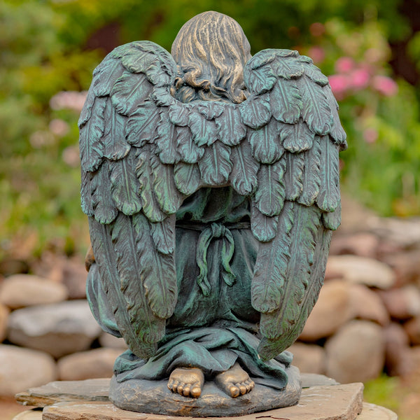 Tall Magnesium Angel Statues in Antique Bronze and Grey | 8 Designs!