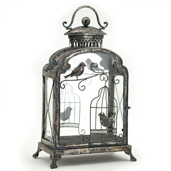 Candle Holder Lanterns Detailed Ornate Iron | Gold Silver White