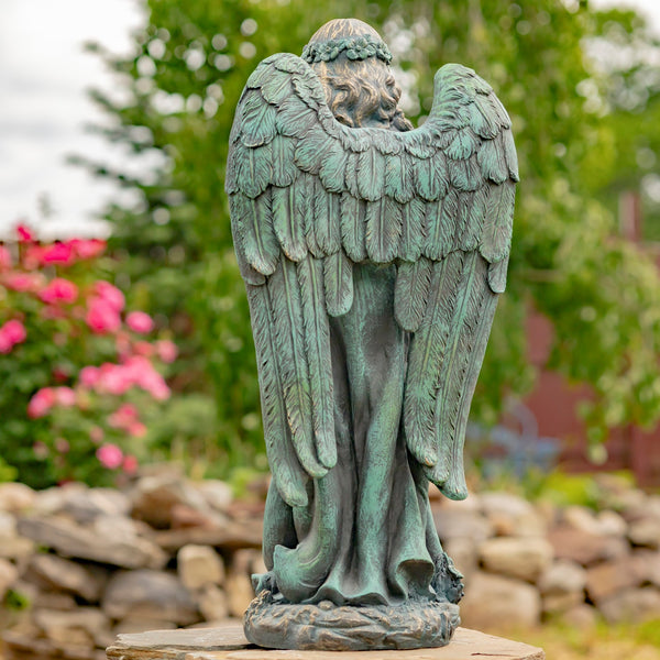 Tall Magnesium Angel Statues in Antique Bronze and Grey | 8 Designs!