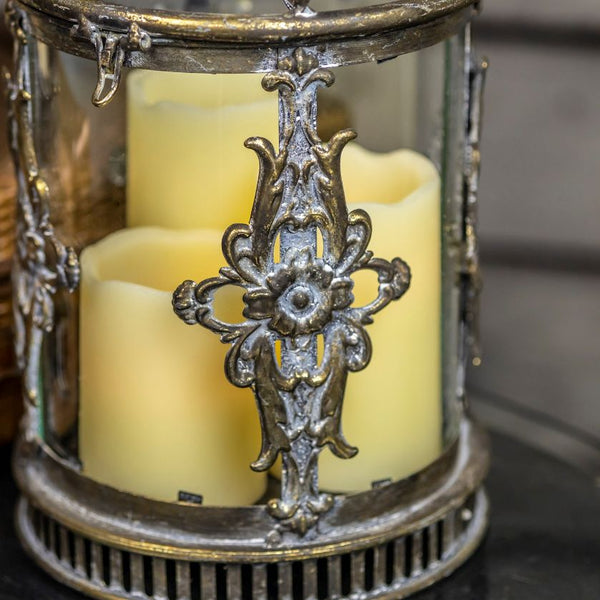 Candle Holder Lanterns Detailed Ornate Iron | Gold Silver White