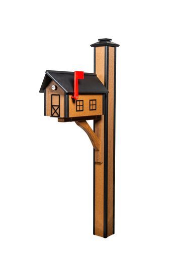 Mailbox Poly HDPE Sleeve for 4x4 Wood Post with Mounting Bracket